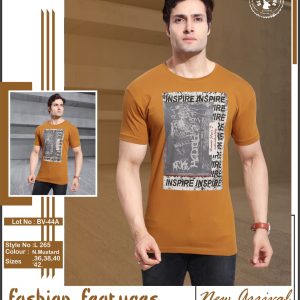 Cotton printed Mustard Yellow T-shirt