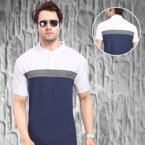 Men’s striped Henley’s neck T shirt (FOUR SQUARE BRAND)