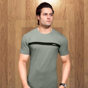 Cotton Grey Striped T-shirt