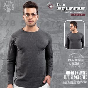 Lycra Dark Grey full sleeves T-shirt