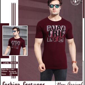 Cotton printed Maroon T-shirt