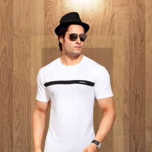Cotton White Striped T-shirt