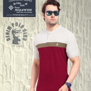 Cotton White and maroon Striped T-shirt