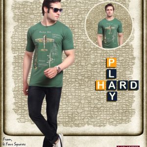Cotton printed Bottle Green T-shirt