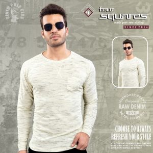 Lycra Off white full sleeves T-shirt