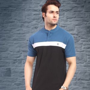 Cotton Blue and Black Striped T-shirt