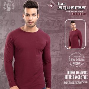 Lycra Maroon full sleeves T-shirt