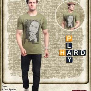 Cotton printed Olive Green T-shirt